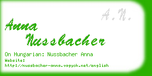 anna nussbacher business card